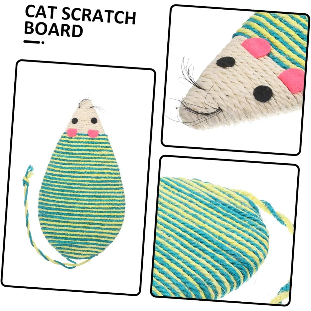 Colorful Cat Scratch Post with Funny Imitation Mouse Design Creative Claw Grinding Board for Indoor Cats Space-Saving Pet Toy