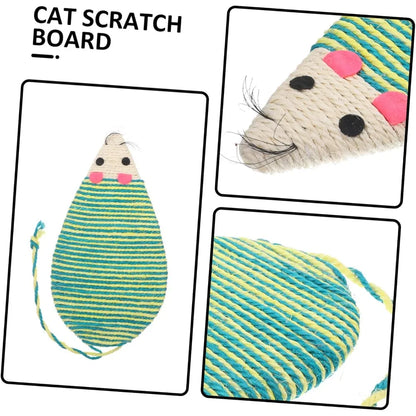 Colorful Cat Scratch Post with Funny Imitation Mouse Design Creative Claw Grinding Board for Indoor Cats Space-Saving Pet Toy