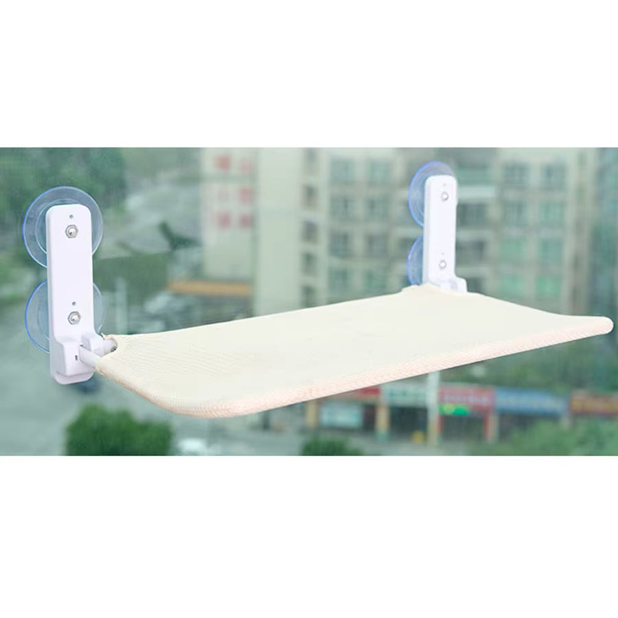 Assembly Free Folding Cat Hammock Plush Mesh Cat Window Wall Jumping Platform Double Suction Cup Cat Hammock