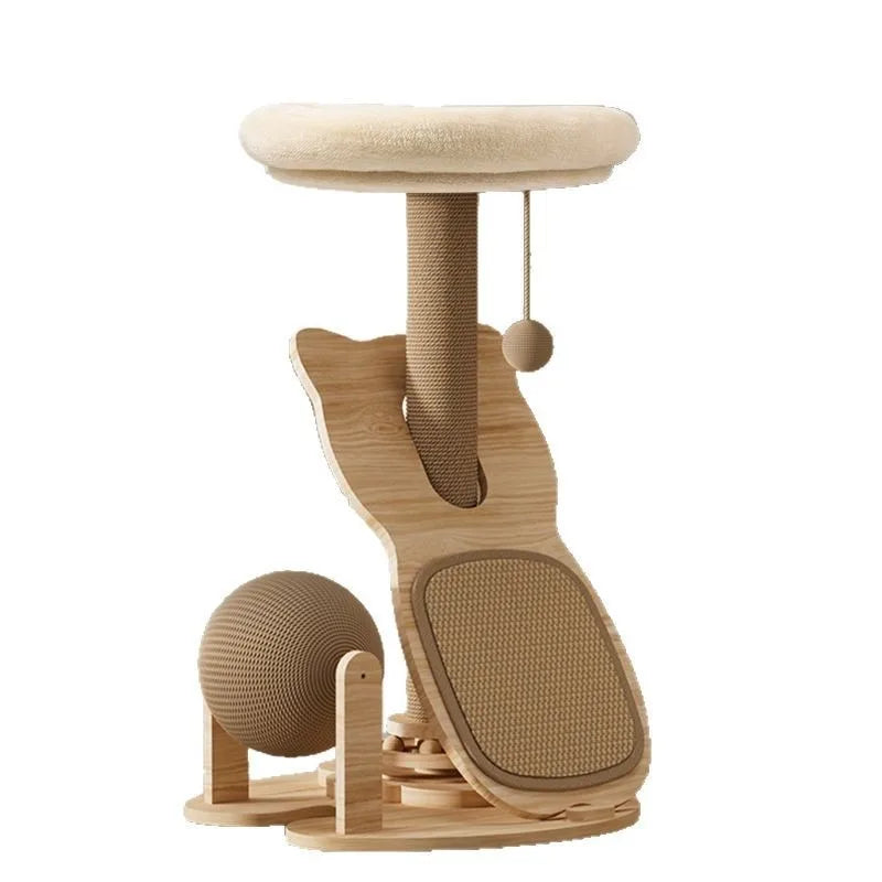 Large Durable Cat Tree House with Scratching Post, Sisal, Interactive Toys, and Climbing Frame