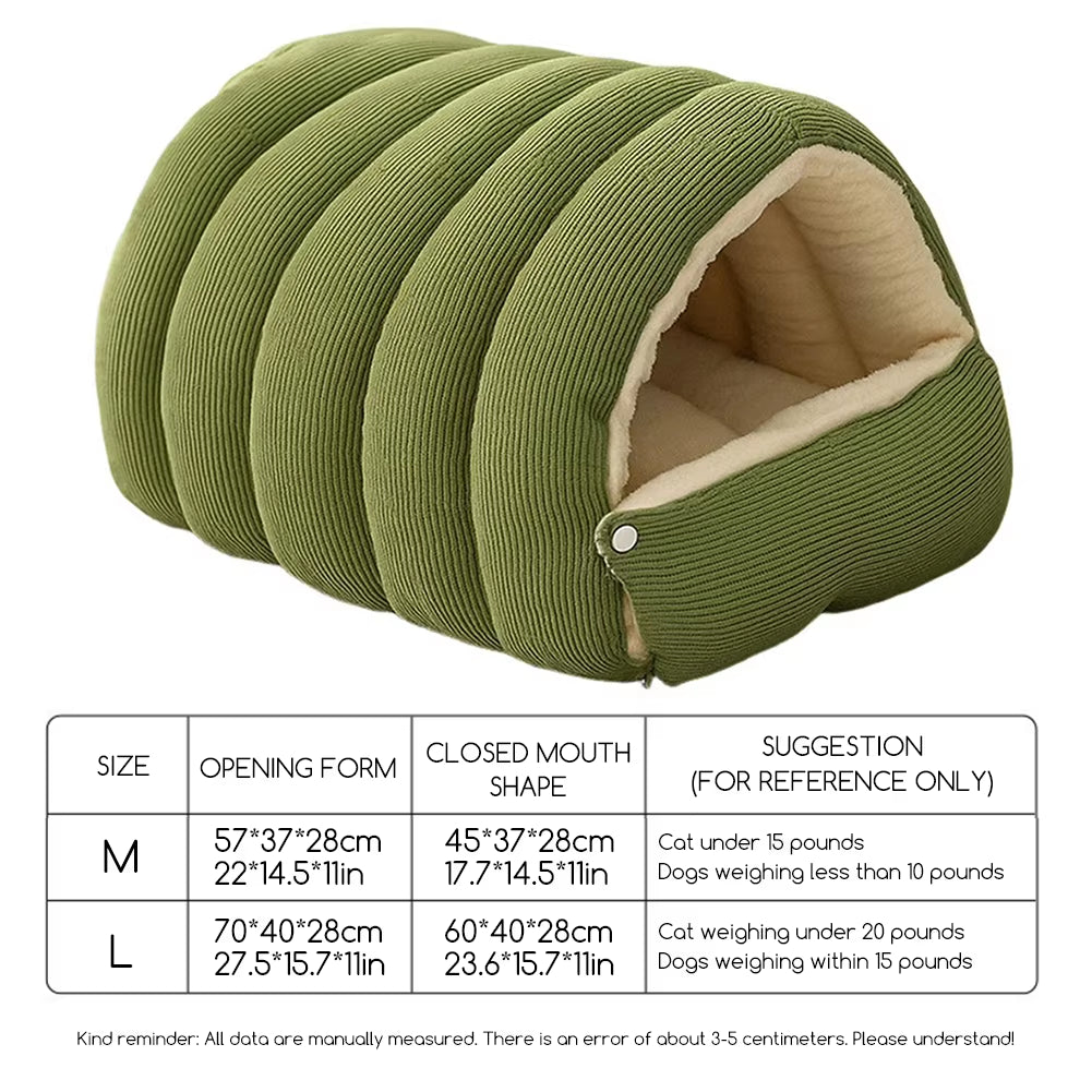 Winter Plush Cat Bed Warm Pet House Thickening Warmth Comfort Soft Kittens Sleeping Beds Cat Cave for Pet Warmth