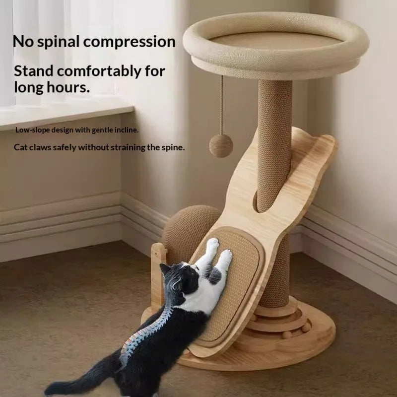 Large Durable Cat Tree House with Scratching Post, Sisal, Interactive Toys, and Climbing Frame