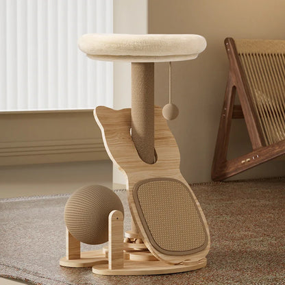 Large Durable Cat Tree House with Scratching Post, Sisal, Interactive Toys, and Climbing Frame