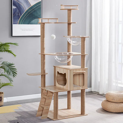 JIABINFU Cat Tree Sisal Rope Cat Tower Cat Scrapers Scratching Post for Cats Toys,Grinding Paws Multi-Level Cat Climbing Frame