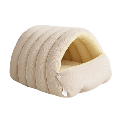 Winter Plush Cat Bed Warm Pet House Thickening Warmth Comfort Soft Kittens Sleeping Beds Cat Cave for Pet Warmth
