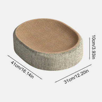 2In1 Oval Sisal Cat Scratcher Bed Wear-Resistant Cat Nest Furniture Protection Grinding Claw Toy