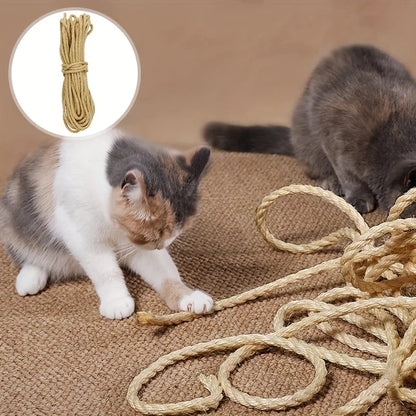 33/66/164Ft Natural Sisal Rope Cat Scratcher Rope Tree Scratching DIY Toy Paw Claw Furniture Protector Scratching Post