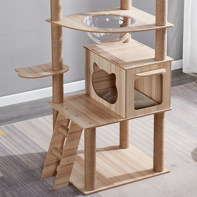 JIABINFU Cat Tree Sisal Rope Cat Tower Cat Scrapers Scratching Post for Cats Toys,Grinding Paws Multi-Level Cat Climbing Frame