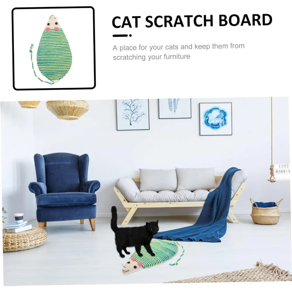 Colorful Cat Scratch Post with Funny Imitation Mouse Design Creative Claw Grinding Board for Indoor Cats Space-Saving Pet Toy