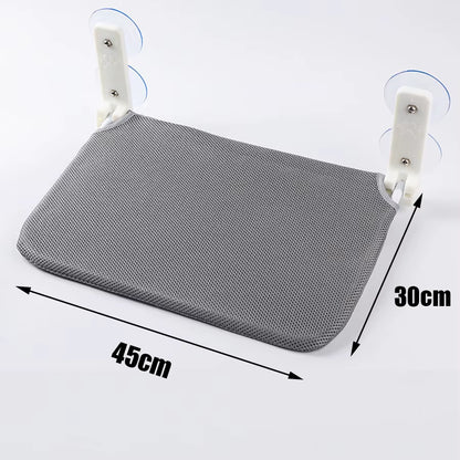 Assembly Free Folding Cat Hammock Plush Mesh Cat Window Wall Jumping Platform Double Suction Cup Cat Hammock