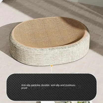 2In1 Oval Sisal Cat Scratcher Bed Wear-Resistant Cat Nest Furniture Protection Grinding Claw Toy