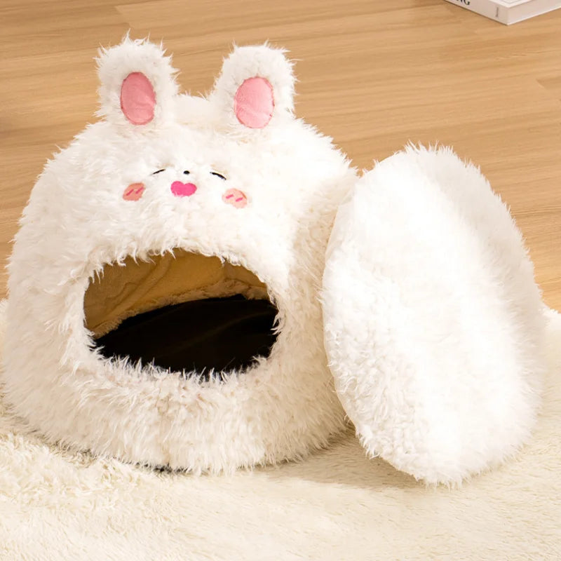 Very Soft Pet Cat House Deep Sleep Comfortable Cats Bed Warm Plush Pet Beds Suitable for Small and Medium-Sized Cats/Dog Beds