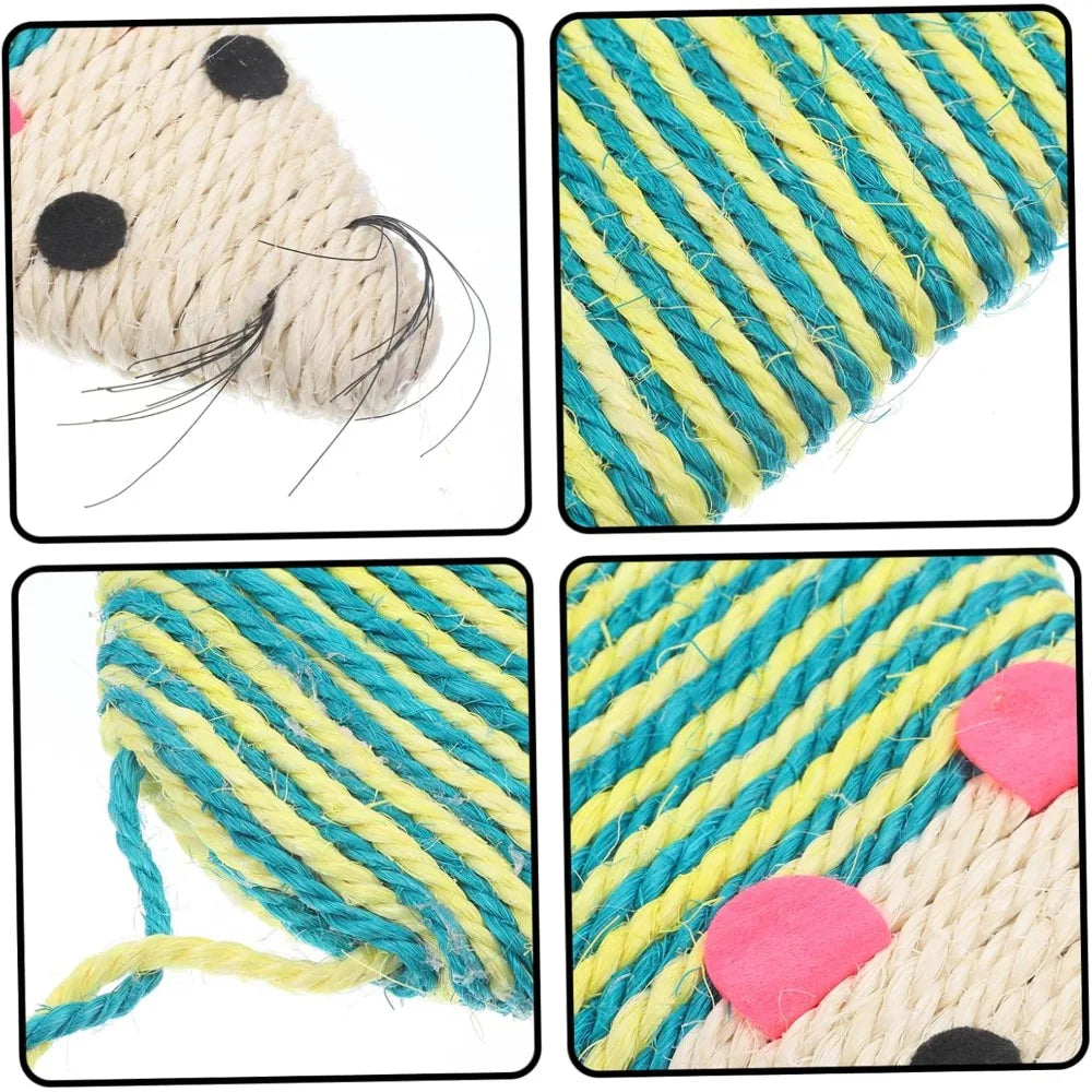 Colorful Cat Scratch Post with Funny Imitation Mouse Design Creative Claw Grinding Board for Indoor Cats Space-Saving Pet Toy