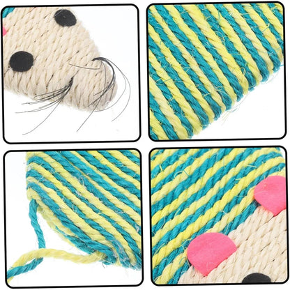 Colorful Cat Scratch Post with Funny Imitation Mouse Design Creative Claw Grinding Board for Indoor Cats Space-Saving Pet Toy