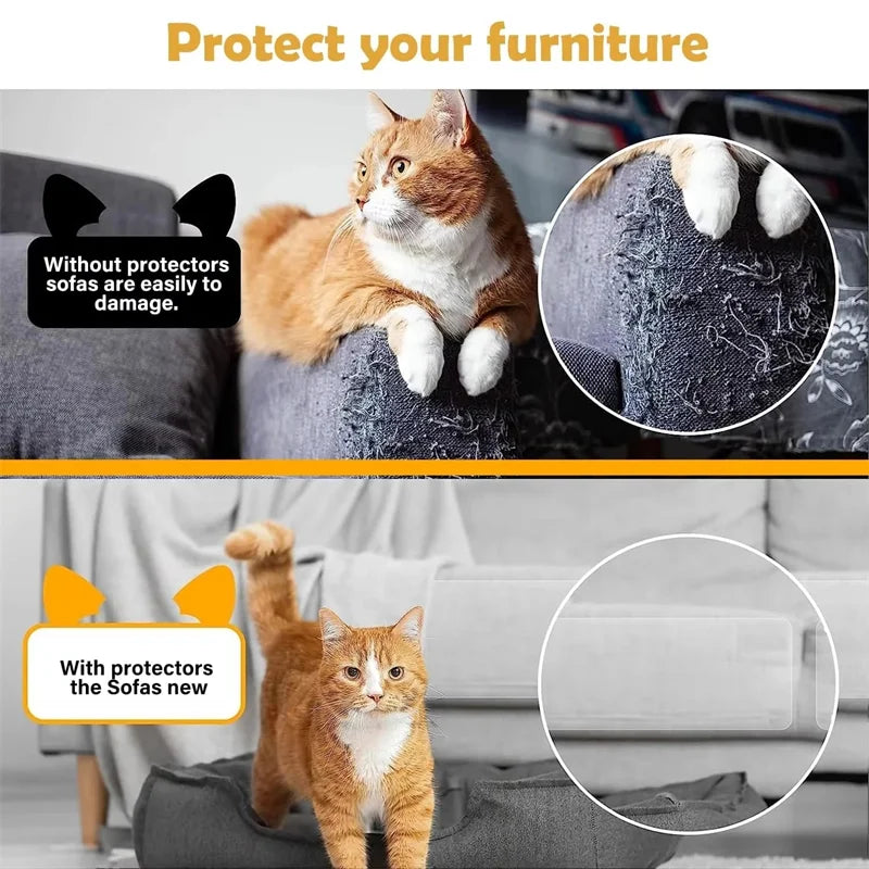 Cat Scratch Deterrent Tape Furniture Protectors from Cats Transparent Self-Adhesive Pet Training Tape for Sofa Furniture Sticker